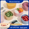 Силиконовая Микроволновая Ланч-Бокс Bento Пищевого Качества - Термостойкий и Сохраняющий Свежесть