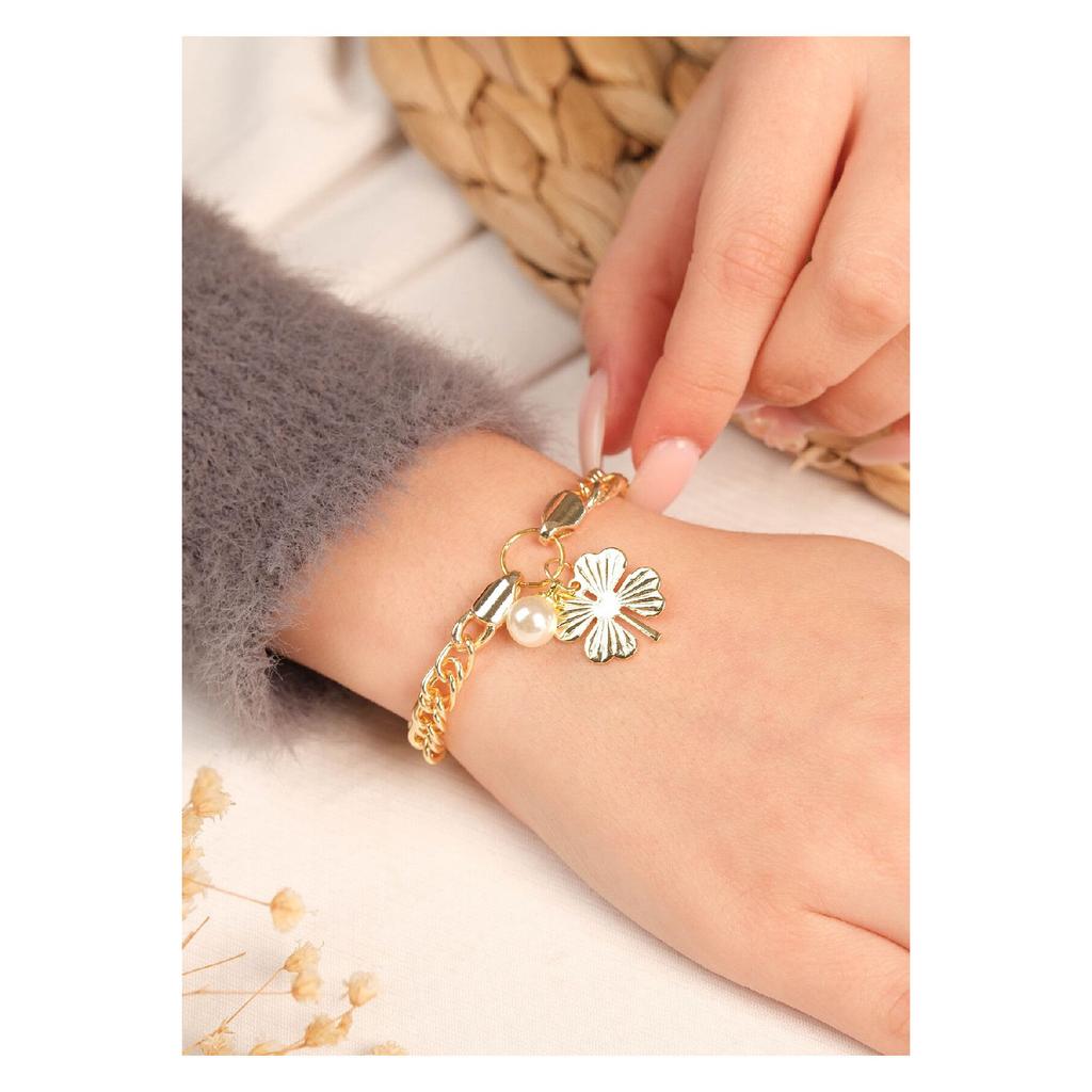 Женский позолоченный однотонный браслет