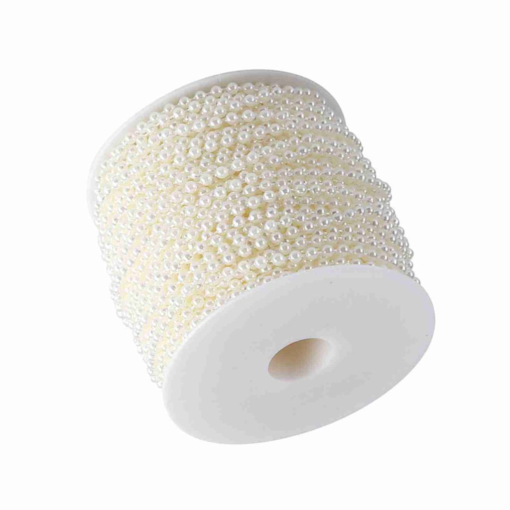 40m Roll 4mm Artificial Pearl DIY Ornaments Beads Curtain Wedding Event Festival Party Decor