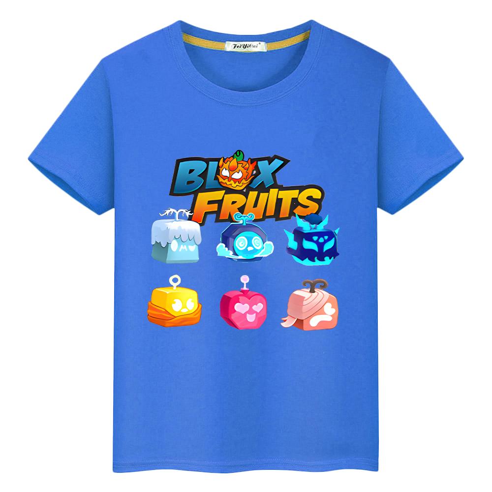 Новая футболка Game Blox Fruits для детей, мальчик 10 лет, 100% хлопок, короткие топы, футболки y2k one piece anime, футболка pride, детская одежда для девочек