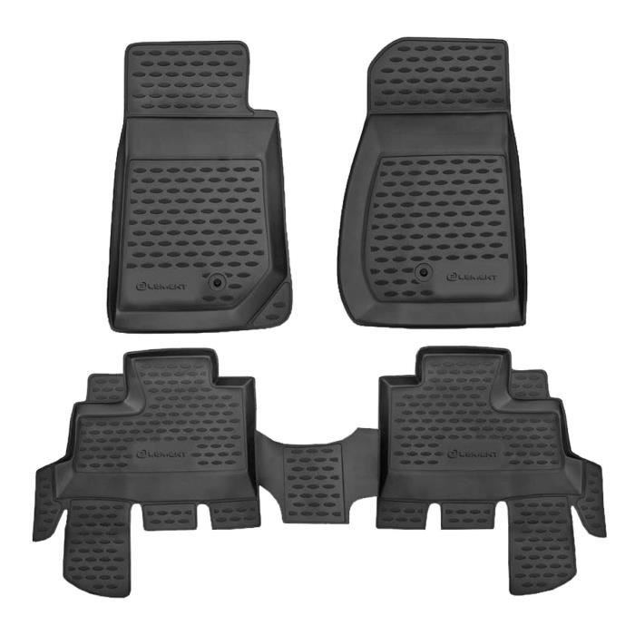 Tapis De Sol En Caoutchouc 3D - J&J AUTOMOTIVE - Jeep Wrangler 2007-2018 - Noir - Sur Mesure - Antidérapant