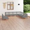 Day and Night - Day and Night Garden Furniture Set 9 Pieces Solid Gray Pine Wood