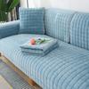 Velvet Sofa Cover Universal Plaid Plush Non-Slip Thickened Living Room Sofa Cover Warm Flannel Sofa Cushion Armrest Back Towel