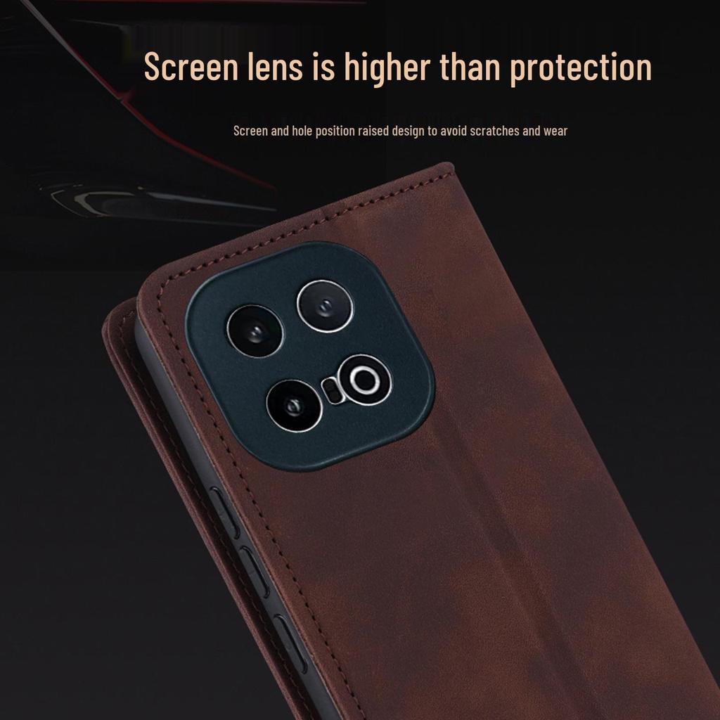 Кожаный чехол-книжка iQOO 15 с полной защитой - Защита от падений для модели V2505A