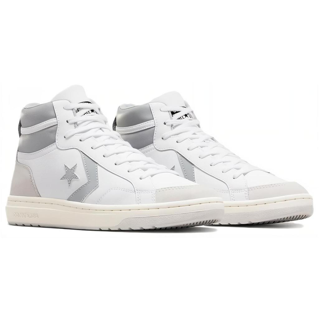 Converse Pro Blaze Classic Comfortable Versatile Cushioning Lightweight High-Top Skate Shoes Unisex Skate Shoes White Gray A09083C