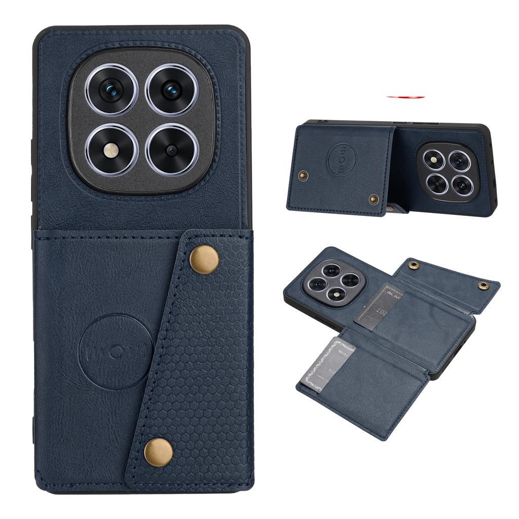 Для Xiaomi Poco M8 Pro 5G/Redmi Note 15 Pro+ 5G (Глобальный) Чехол с отделениями для карт, подставкой, из кожи + ТПУ, чехол для телефона