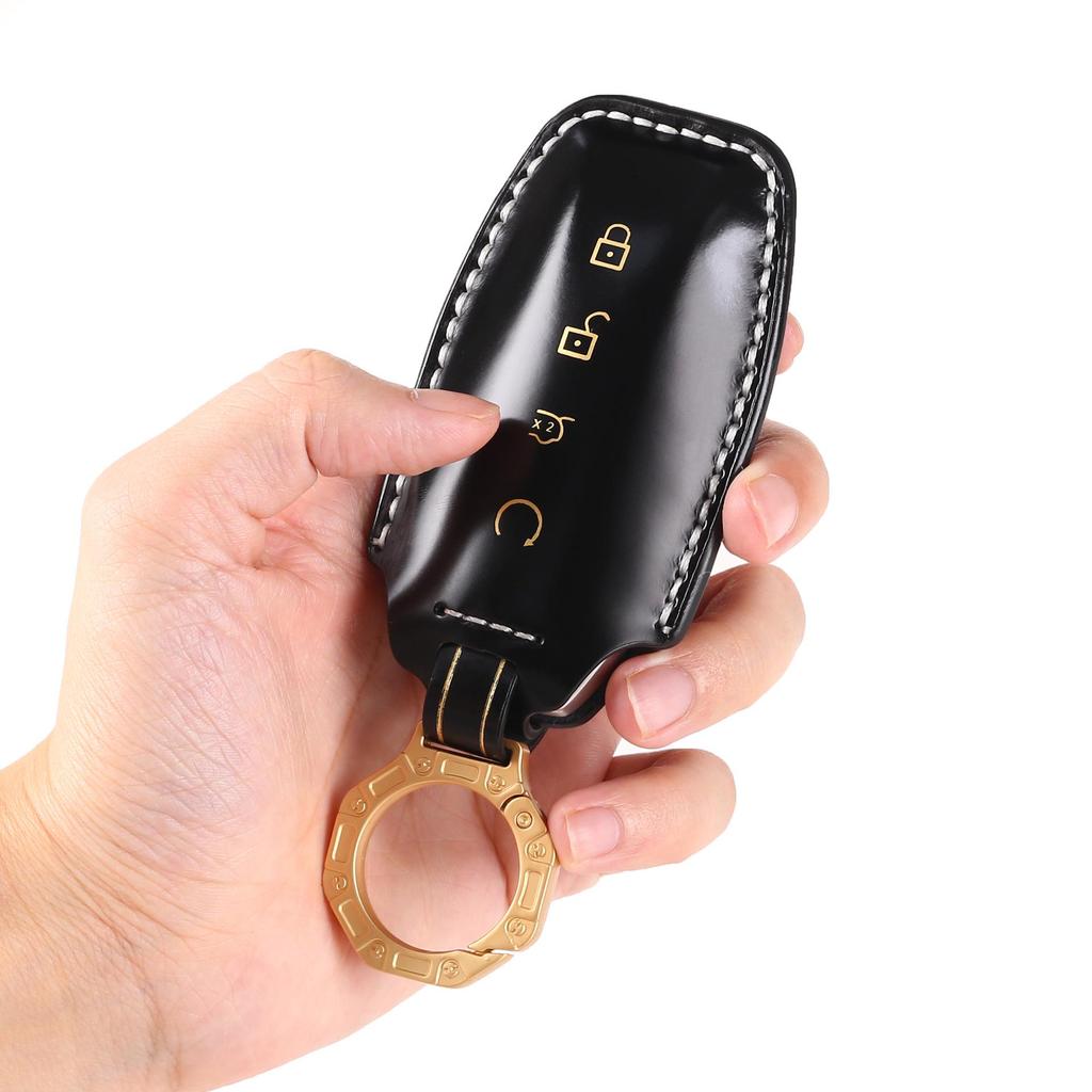 Чехол для ключа из натуральной кожи премиум-класса для BYD Song Plus/Tang DM/Han EV 2023 года