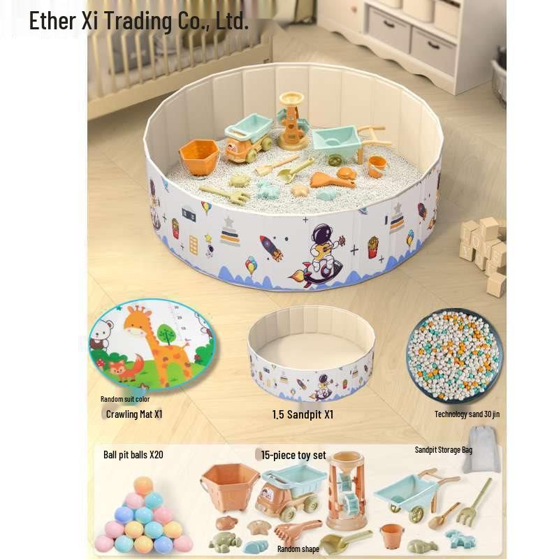 Детская песочница и бассейн с океаническими шариками с ограждением и семенами кассии, игрушки для песка для помещения