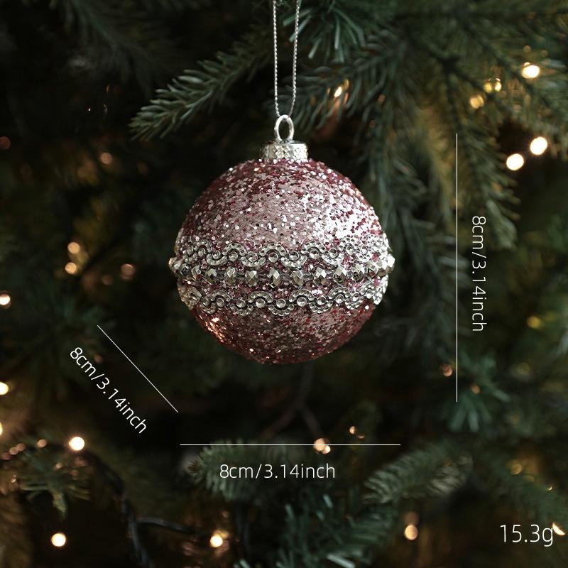 Christmas Tree Ornaments Glitter Ball Reindeer Snowflake Pendants Xmas Tree Decorations  New Year Party Decor Navidad