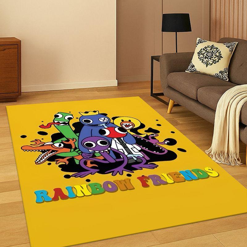 3D R-Rainbow F-Friends Horror Game Carpet Rug for Home Living Room Bedroom Sofa Doormat Decor,Area Rug Non-slip Floor Mat Gift