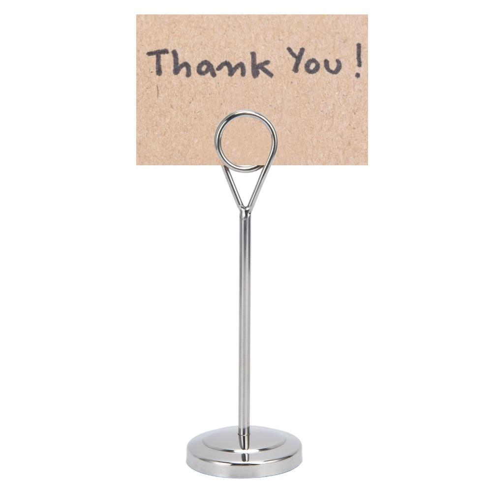 Weighted Non-Slip Base Table Number Holder Stainless Steel Photo Stands Birthday Wedding Party