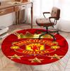 Manchester United F.C Pattern Round Rug, Indoor/Outdoor Mat, for Picnic, Gameroom, Bedroom, Office, Living Room, Home Decor Carpet, Birthday Gift