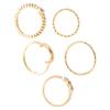 5pcs Crystal Finger-ring Set Bohemian Moon Midi for Women Brief Jewelry Gift