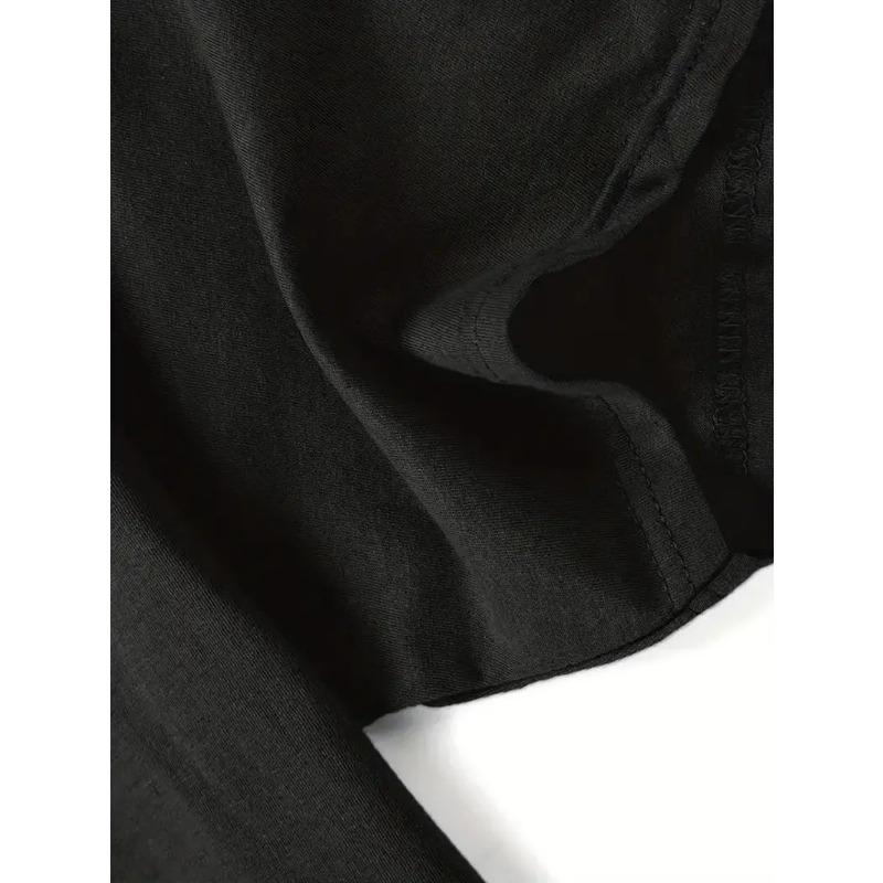 Мужская готическая футболка европейского размера Металл - Вдохновленная Черно-Красная Надпись с Пентаграммой и Крестом - Мягкая, Дышащая, Свободного Покроя, с Круглым Вырезом для Концертов