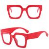 1 Pair Of Plastic Frames Large Frames Squares Fashionable Flat Light Mirrors Classic Trend Design Modern Minimalist Style Women