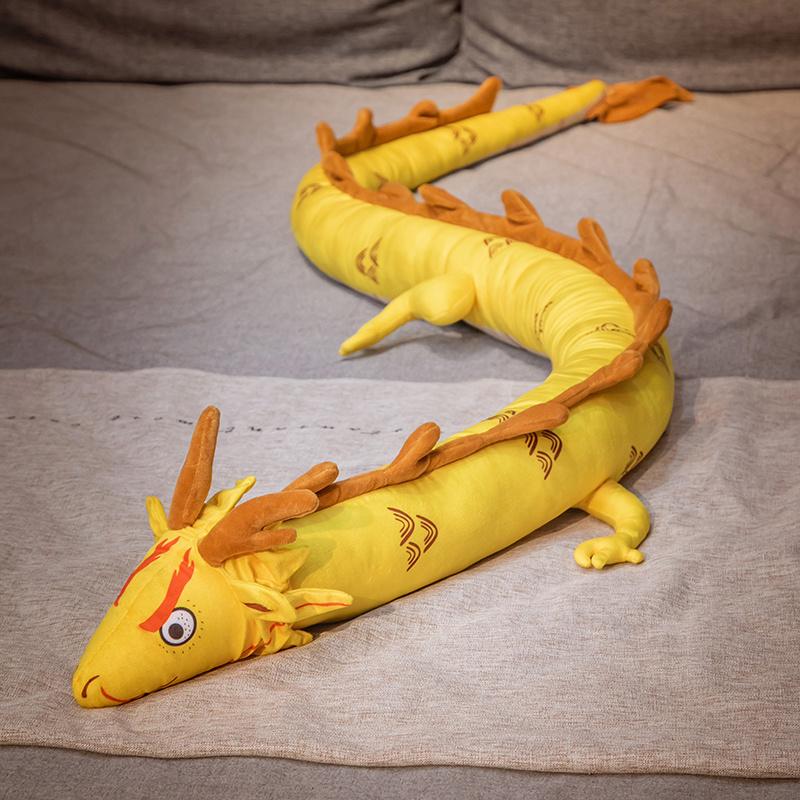 220cm Lifelike Plush Dragon Stuffed Chinese Mythological Creatures Fluffy Dragon Pillow Simulation Toys Kids Toys Home Decor