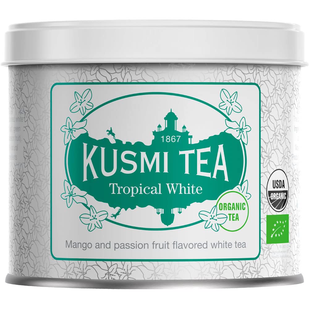 KUSMI TEA Tropical White 90g Can Organic JAS Certified Fruit Tea White Tea Imported [Regular Product]