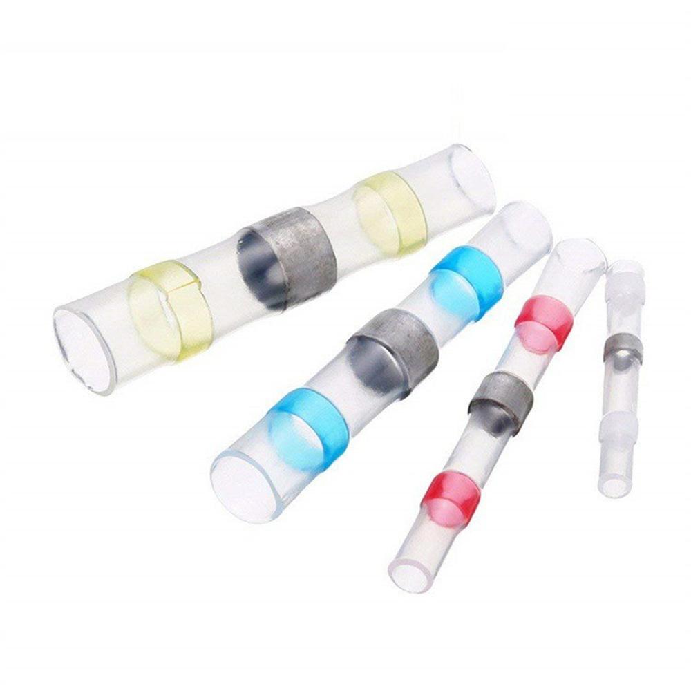 50pc 4 Sizes Solder Sleeve Heat Shrink Butt Wire Splice Tube Terminal Connectors