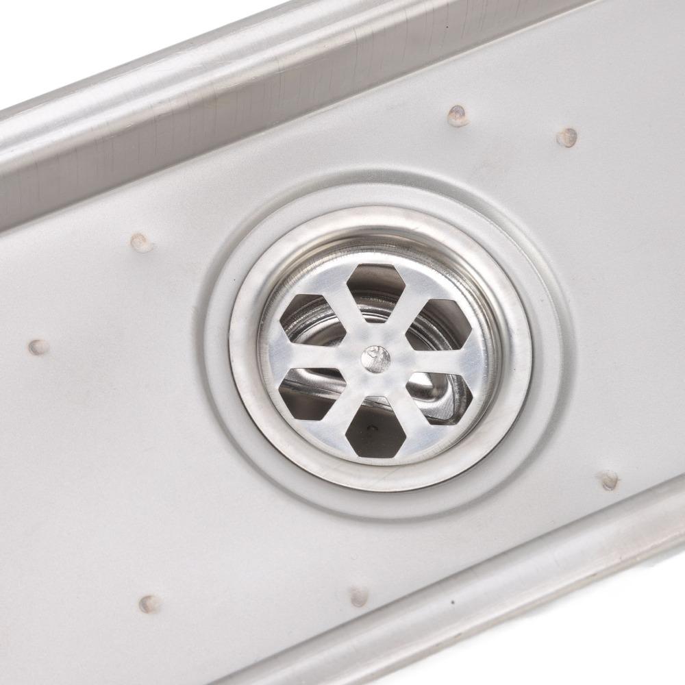 304 Stainless Steel Floor Drain 30 × 10 cm / 11.81×3.94in Shower Floor Drain  Bathroom
