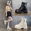 Autumn and Winter New Martin Boots Velvet Thick-soled Heightening Short Boots Women's British Snow Boots Leather Women's Shoes Boots