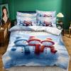 [Snowman Duvet Cover Set] 3pcs Snowman Duvet Cover Set 3D Printed Duvet Cover with Pillowcases Soft and Comfortable Breathable