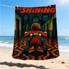 1pc The Shining Outdoor Flannel Blanket, Lightweight Warm Cozy for Travel Camping Office Soft Polyester Fabric, Suitable for All Seasons