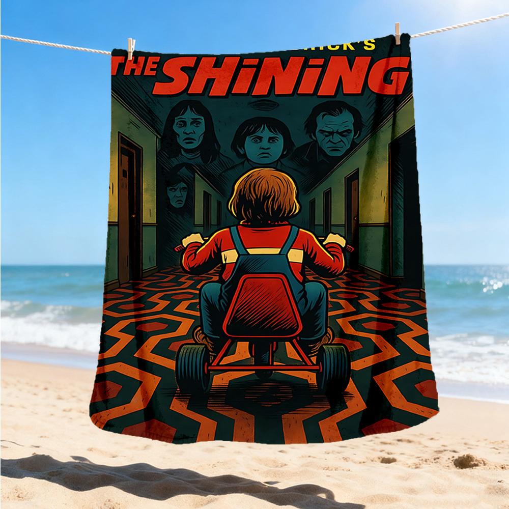 1pc The Shining Outdoor Flannel Blanket, Lightweight Warm Cozy for Travel Camping Office Soft Polyester Fabric, Suitable for All Seasons