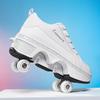 Boys Wheels Sneakers with On Double Wheels Girl Roller Sneakers Roller Shoes Deformation Shoes Roller Skate Shoes