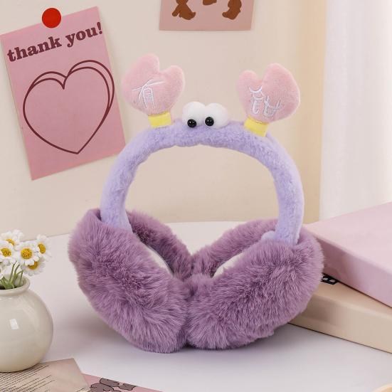 Наушники Дизайн Краба Мягкий Плюш Теплые Зимние Грелки для Ушей Складная Эластичная Повязка на Голову Зимняя Защита Ушей Наушники