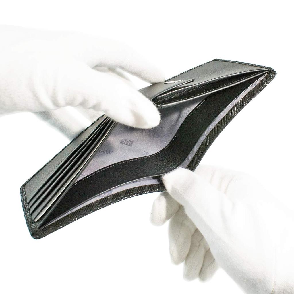 Кошелек Inden Wallet Bifold Wallet Bill C Thin Deerskin Black x Black Lacquer Ajiro Knitting Pattern [Indenya] 2003-01-158