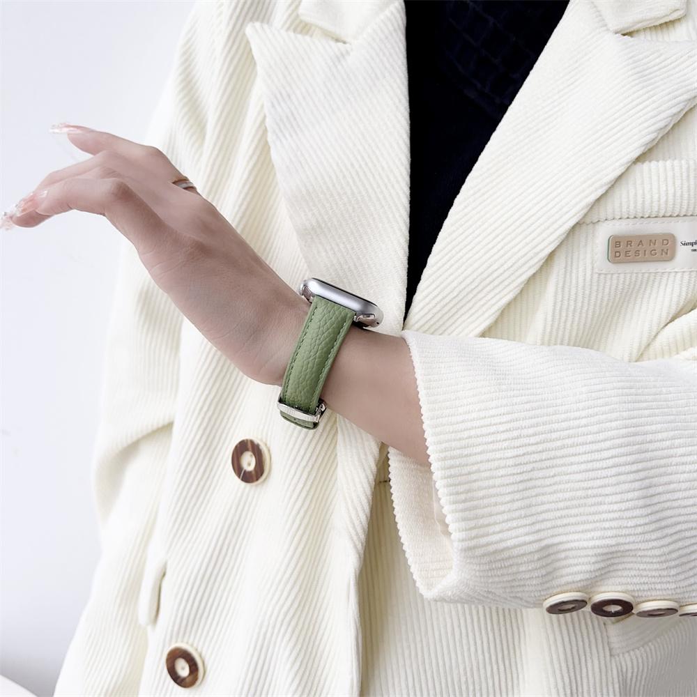 Тонкий кожаный ремешок для Apple Watch Ultra Band 49 мм серии 7 8 41/45 мм Correa 38/42 мм Браслет на запястье iWatch SE 6 5 4 3 40 мм/44 мм