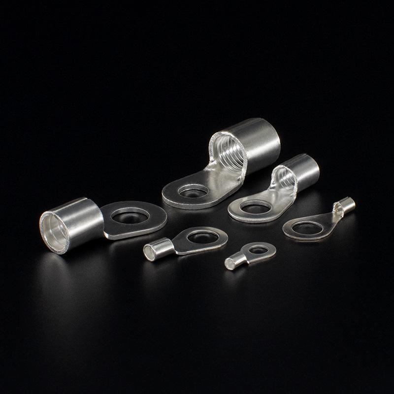 Brass Purple Copper Plated Silver OT6-6 Copper Lug, 1000 pcs Cold Press Bare Terminal Wire Lug