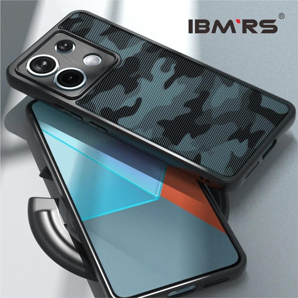 (Comes with Wrist strap)IBMRS [Anti-Scratch Dual Coating]  for Xiaomi Redmi Note 13 Pro 5G/Poco X6 Transparent Case, Camo Shockproof Matte Phone Case