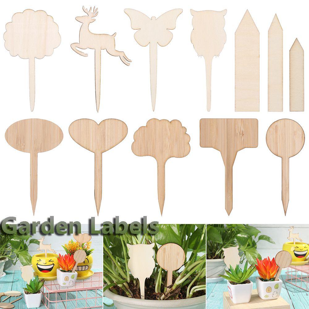 Nursery Pots Plant Markers Planting Tags Garden Wooden Labels Bonsai Ornament Bamboo Crafts