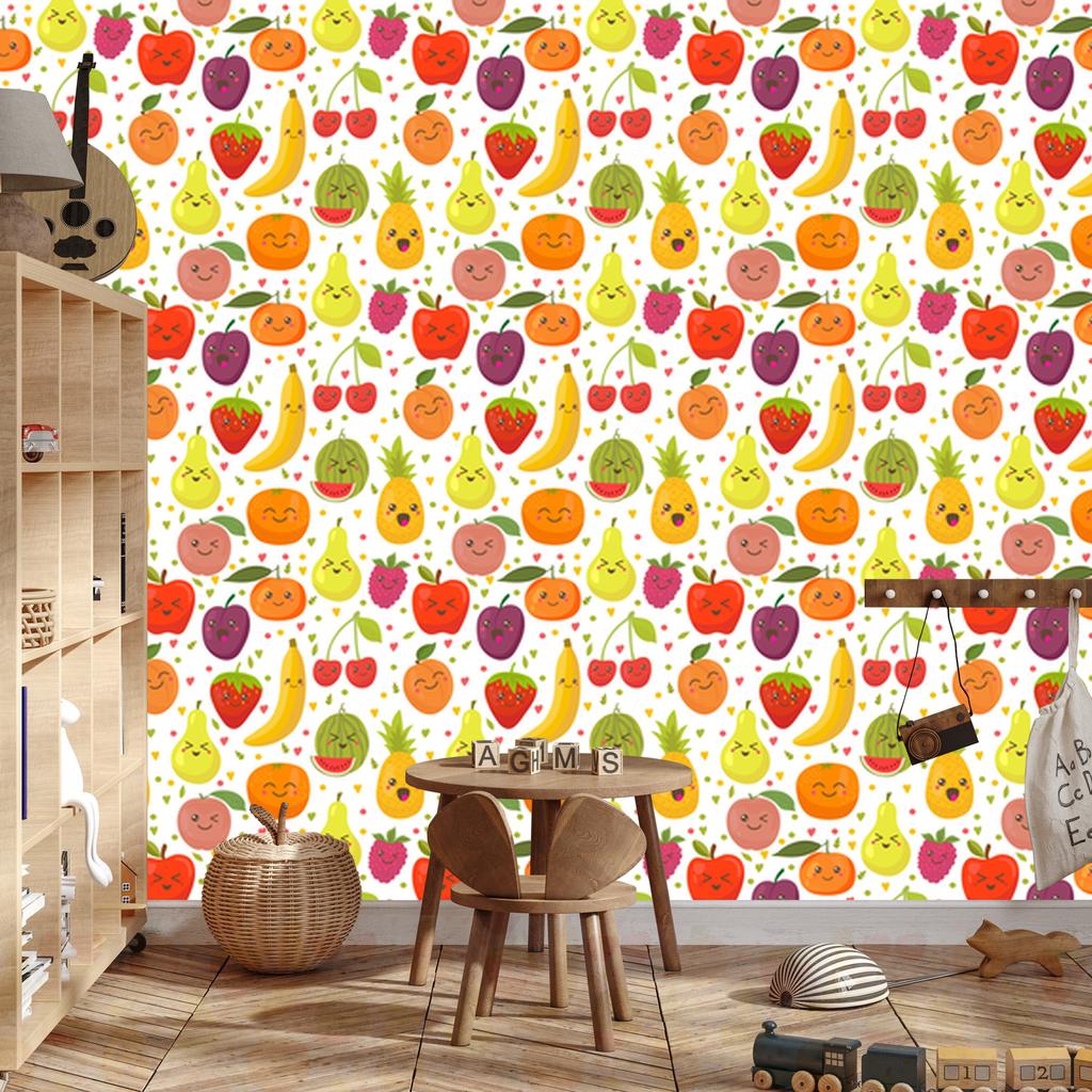 Joyful Sweet Fruits Wallpaper for Living Room and Bedroom 50x1000
