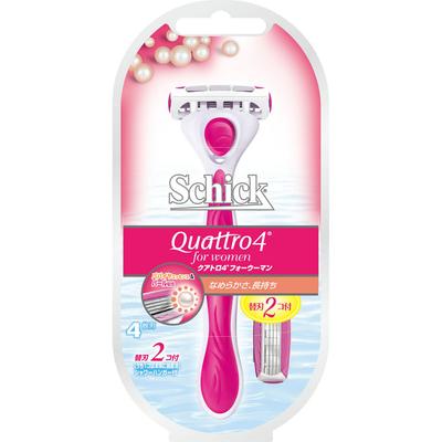 Sic japan Schick Quattro 4 для женщин Держатель с 2 сменными лезвиями Держатель для женщин Женские бритвы<Replacement Blade> Schick Quattro 4 для женщин, представитель