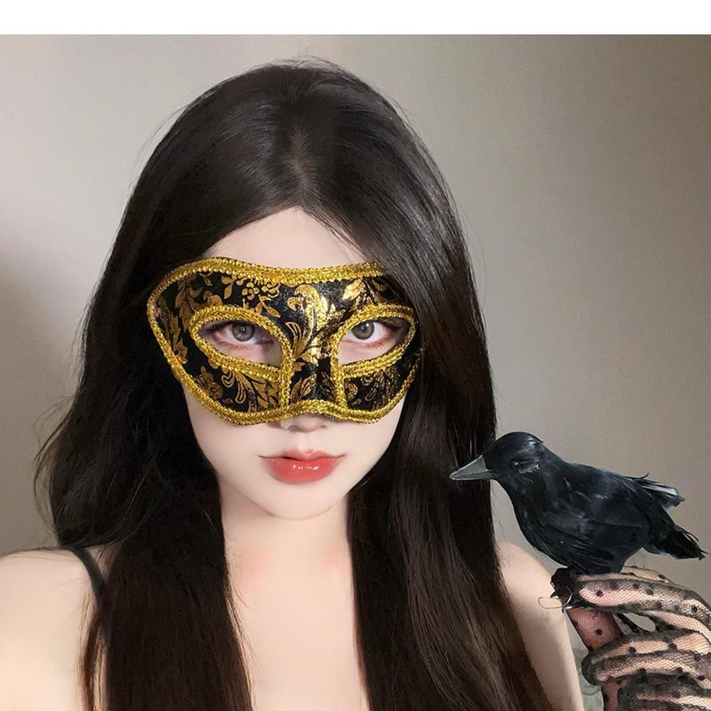 Сексуальная кружевная полумаска с перьями - аксессуар для макияжа на Хэллоуин и маскарада