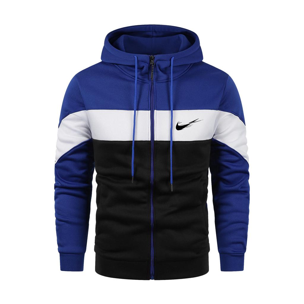 2024 Мужская осень и зима Новая толстовка с капюшоном на молнии с разноцветным принтом больших размеров