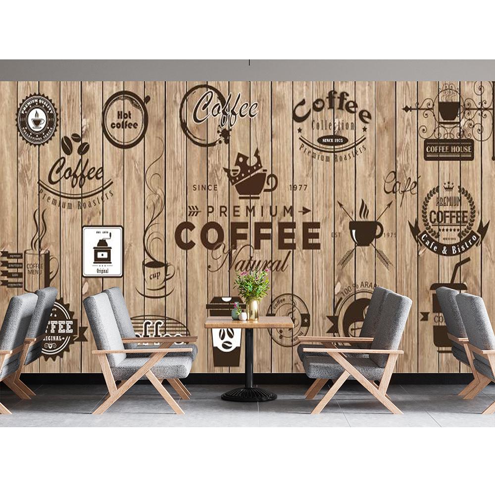 Расписанные вручную обои для кофейни Современные свежие обои для кафе и ресторана Классная доска 3D Кофейная настенная роспись