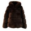 Women Faux Mink  Winter Hooded New Faux Jacket Warm Thick Outerwear Jacket