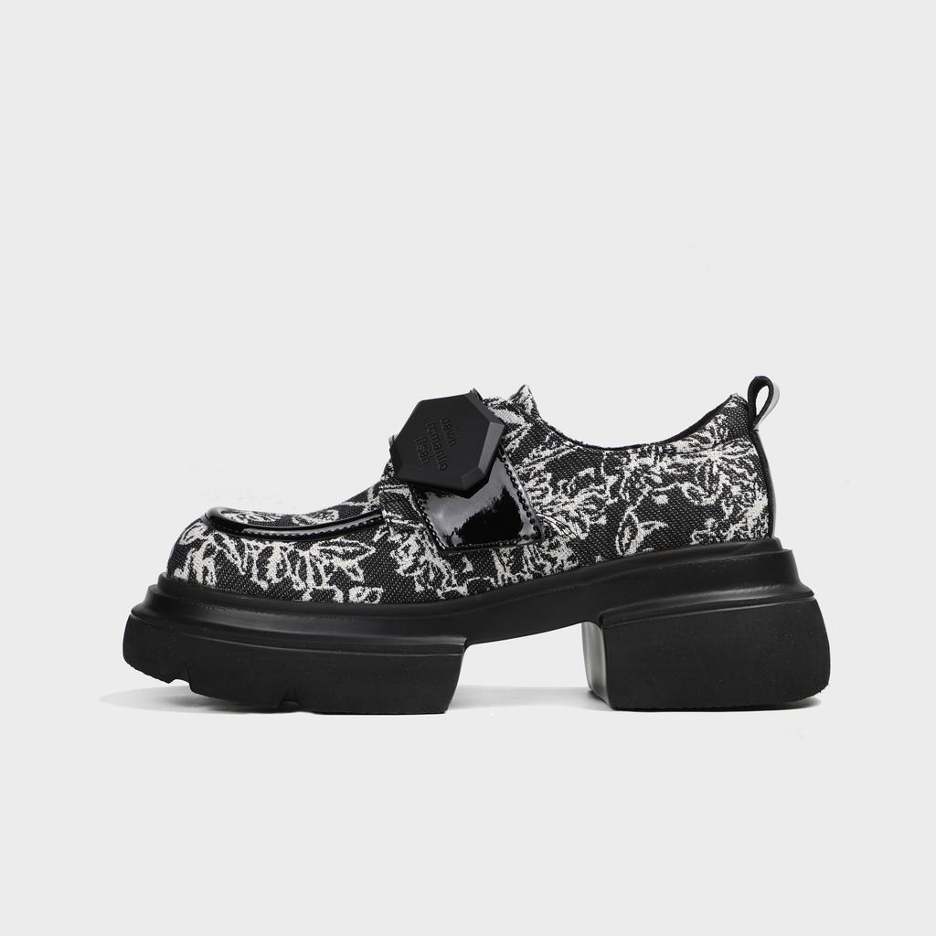 Туфли из натуральной кожи в национальном стиле, на толстом каблуке, новые китайские вышитые лоферы, туфли на платформе, женские туфли-одиночки, женская обувь 2025 весна