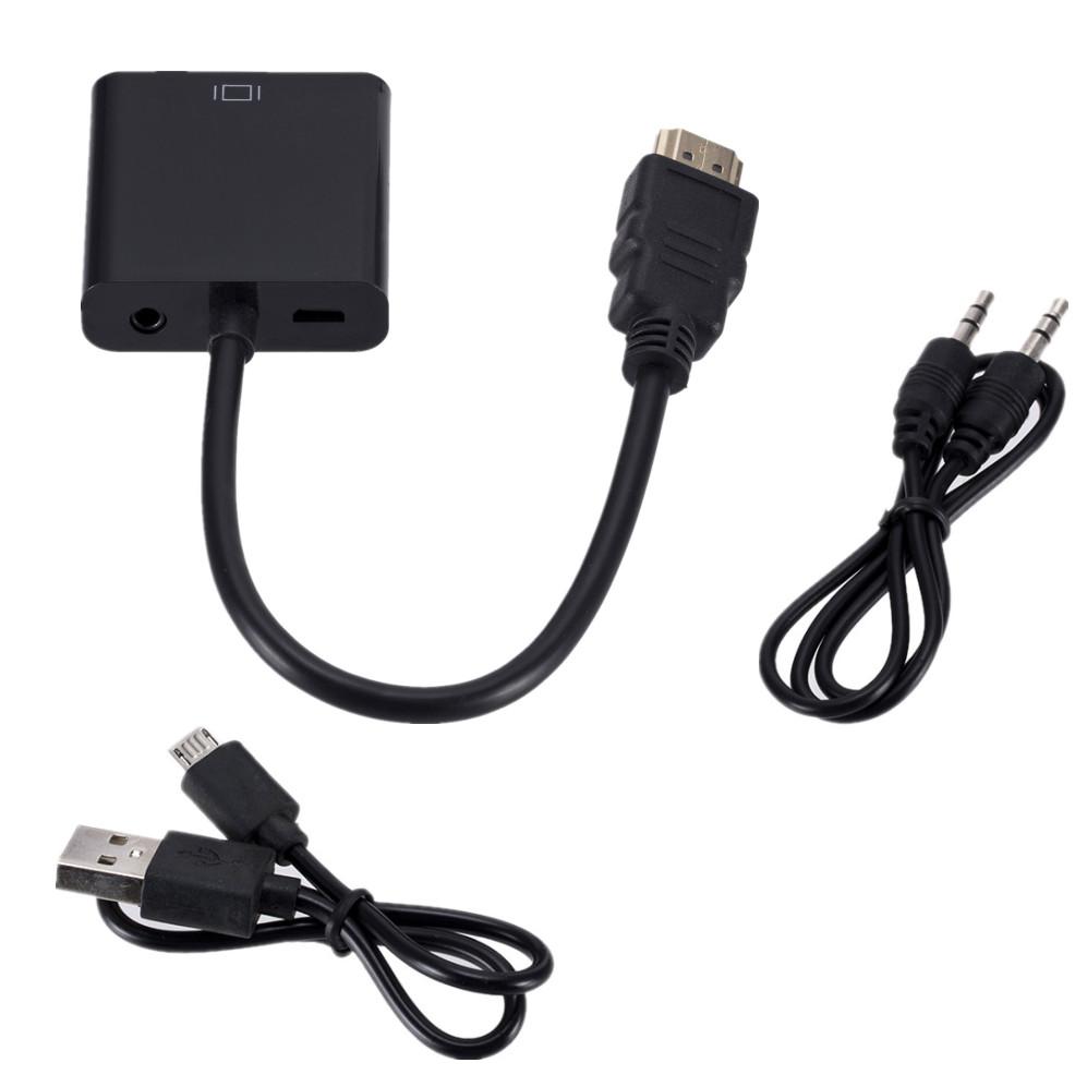 1080P HDMI Adapter Display Port HDMI To VGA Adapter Cable Male To Female Converter For PC Computer Laptop HDTV Monitor Projector