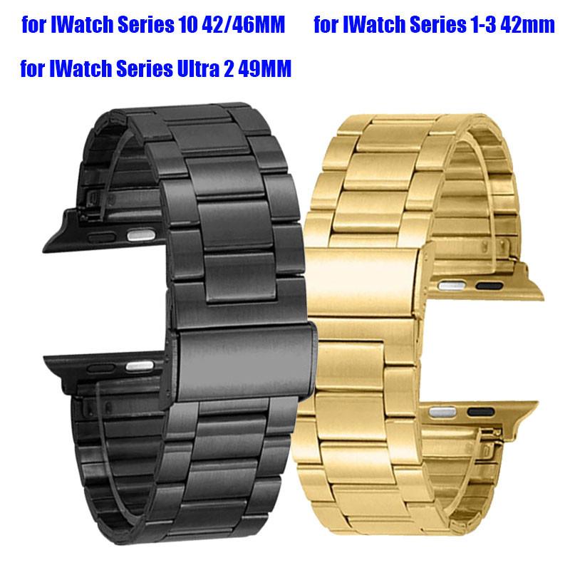 Stainless Steel Strap Bracelet for Apple IWatch Series 10 46m/42mm Ultra 2 49mm Watchband for IWatch 10 9 8 7 6 5 4 SE45mm 44mm 41mm 40mm 38mm