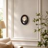 Oval Shaped Wall Decor Wooden Cat Portrait Decor Durable Oval Wall Decoration  Gallery Decor
