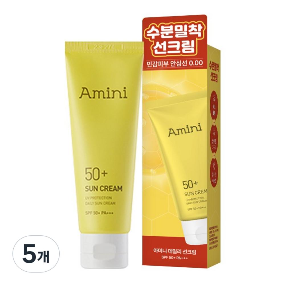 Aminni Гипоаллергенный увлажняющий солнцезащитный крем на каждый день SPF50+ 5 шт 50 мл