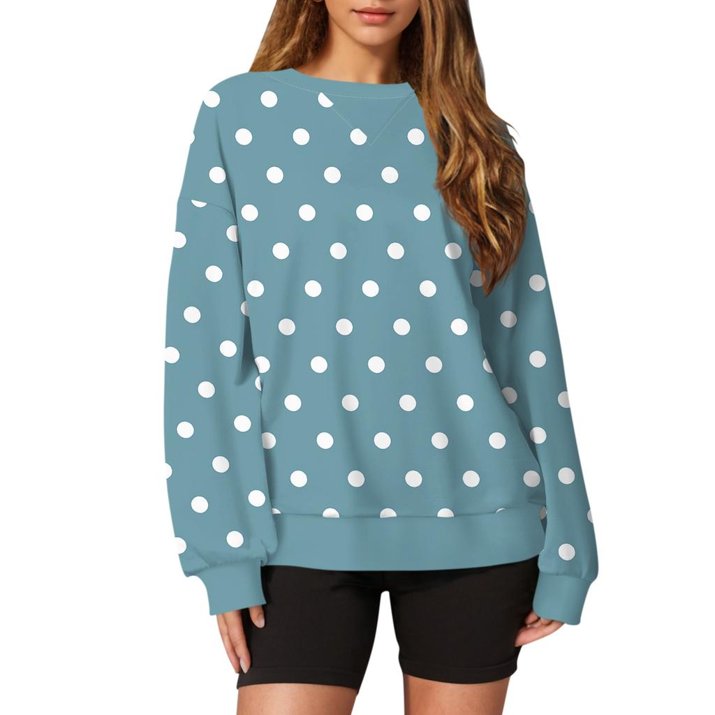 Женский повседневный пуловер с принтом, рубашка с длинным рукавом, толстовка большого размера
