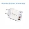 Быстрое зарядное устройство 40 Вт, 4 порта, стандарт ЕС: 2 USB-C и 2 USB-A для мобильных телефонов и часов