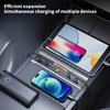 Быстрозарядный USB-хаб с выдвижной крышкой, док-станция с несколькими портами, многопортовое зарядное устройство, простая установка для автомобиля Model 3