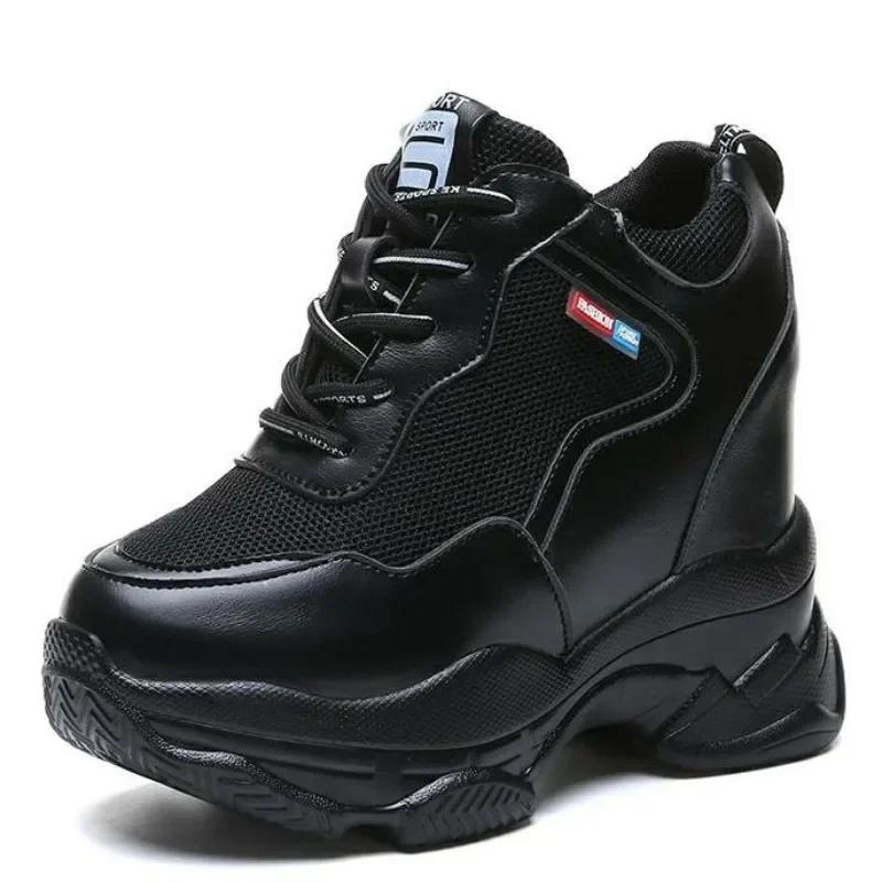 Мода 11 см Белая трендовая обувь Женские кроссовки с высоким верхом Женские ботильоны на платформе Basket Femme Chaussures Femmes Обувь для увеличения роста