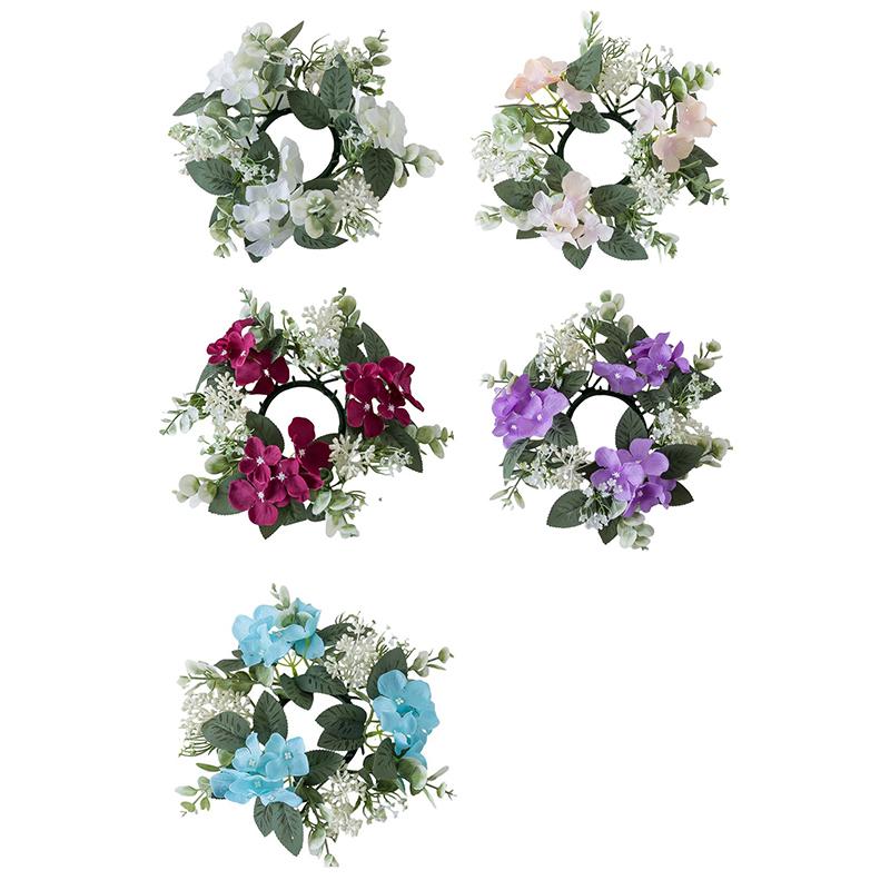 25 см Центральное украшение стола, подсвечник, шелковый венок из искусственных цветов, искусственная гирлянда из гортензии